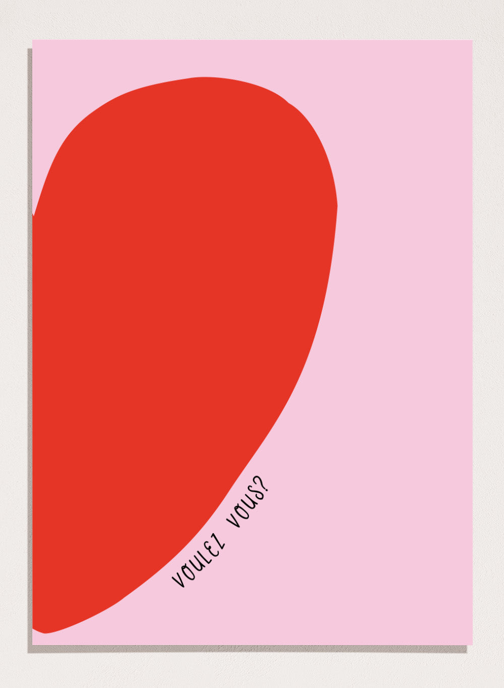 Voulez Vous by Ohkimiko is a playful half-heart art print in bold red and soft pink tones. A modern love-inspired poster from the It’s All Love collection.