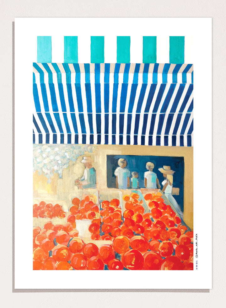 Awol Art Alex - Red Fruit Market Art Print