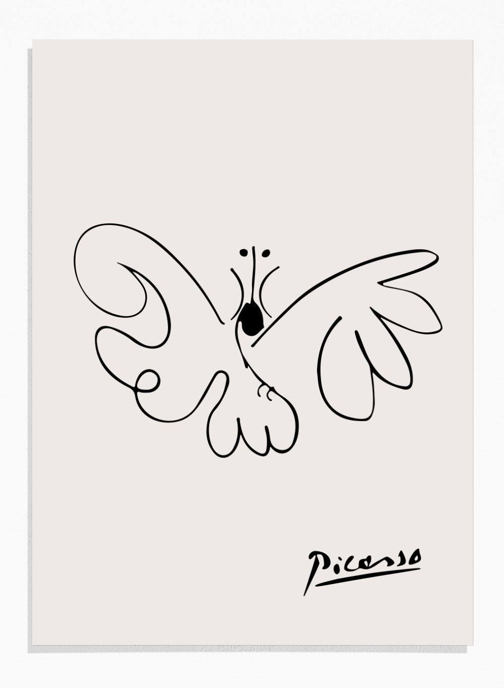 Pablo Picasso Butterfly Sketch Line Art Print