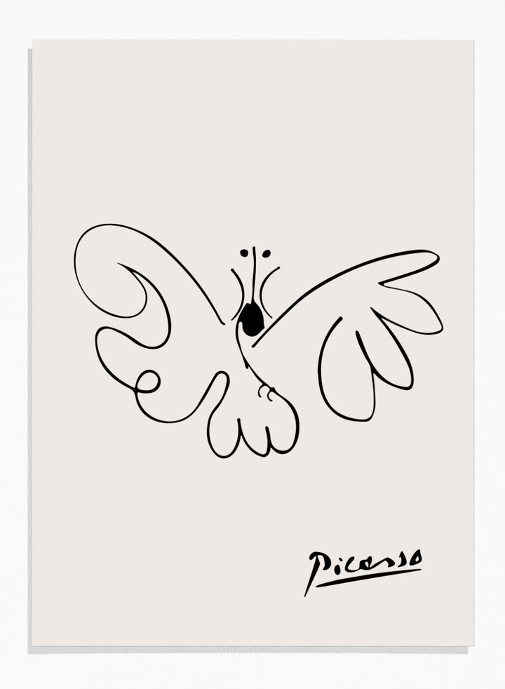 Pablo Picasso Butterfly Sketch Line Art Print