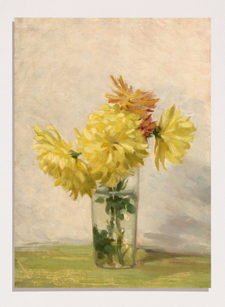 "Still Life with Bouquet of Yellow Flowers" Art Print