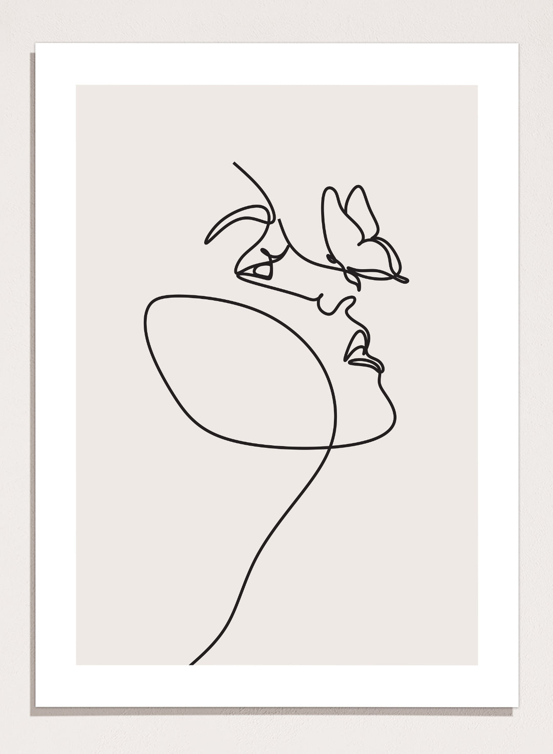 Head of Butterflies Line Art Print