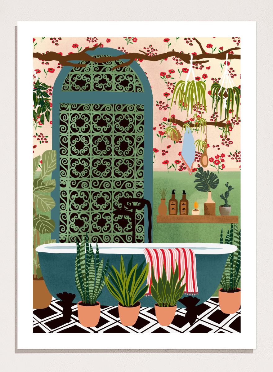 Ceyda Alasar - Lush Botanical Bath Art Print