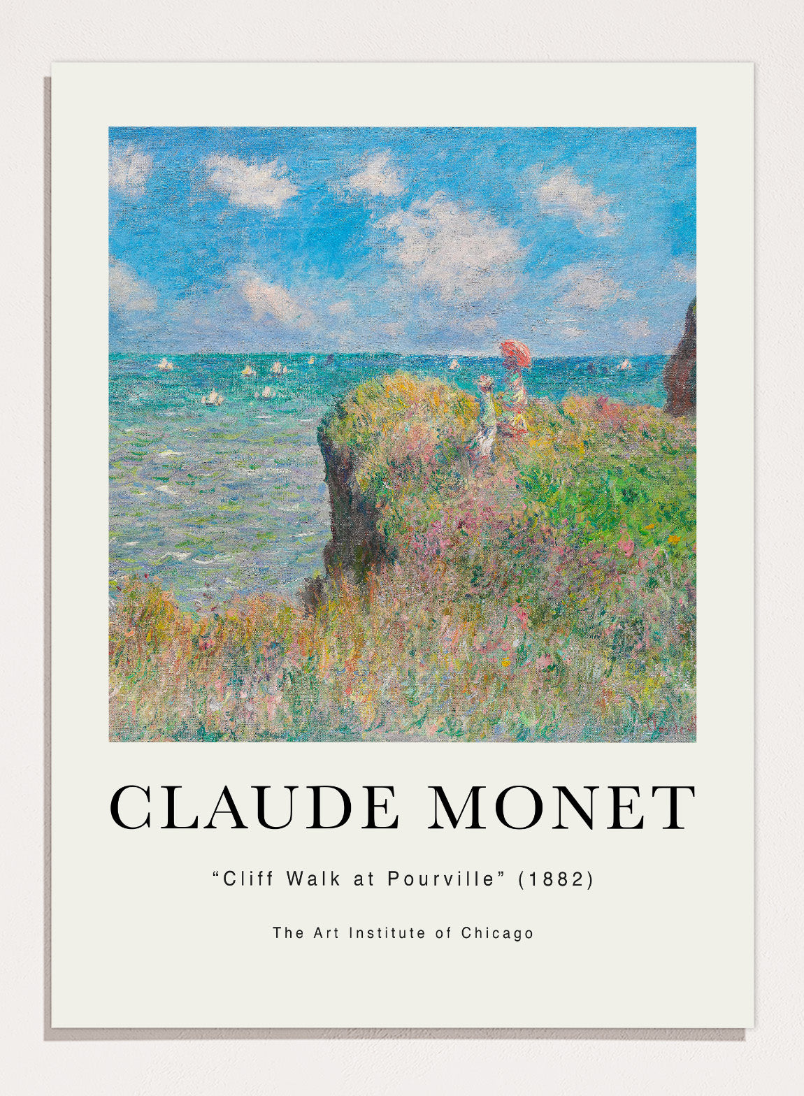 Claude Monet Cliff Walk at Pourville 1882 Vintage Poster Art Print