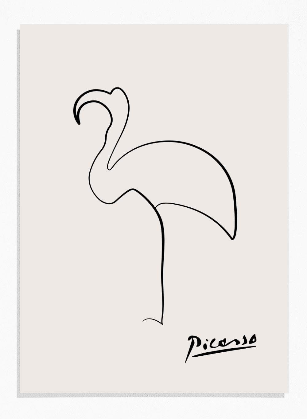 Pablo Picasso Flamingo Sketch Line Art Print