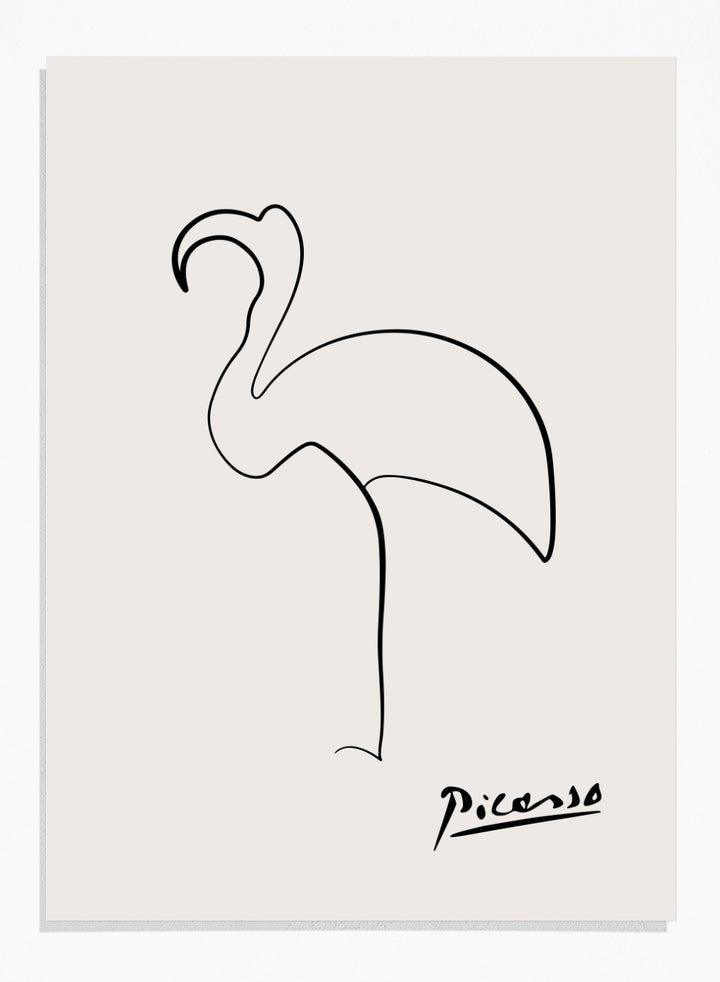 Pablo Picasso Flamingo Sketch Line Art Print