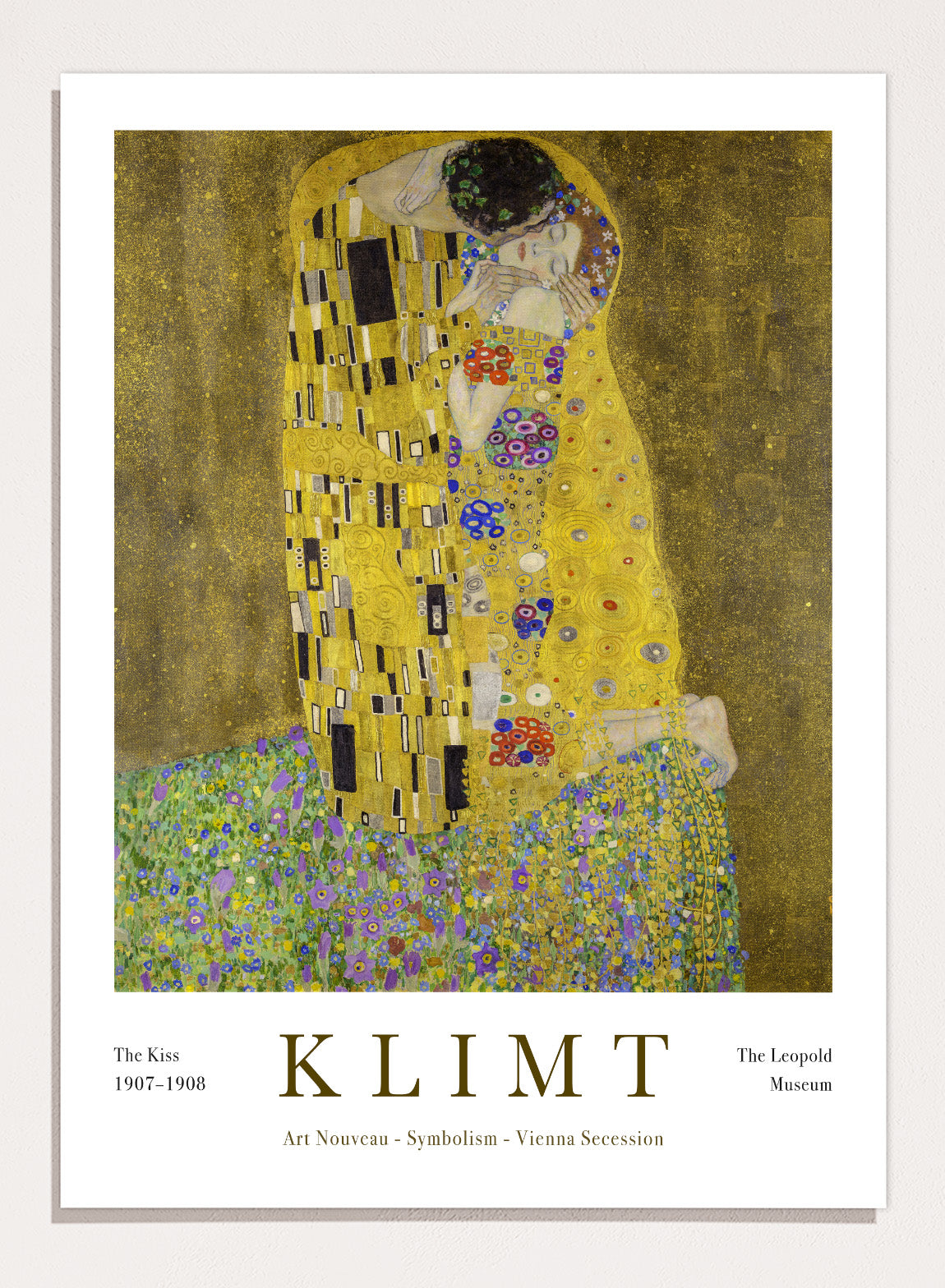 Gustav Klimt The Kiss 1907-1908 Vintage Exhibition Poster Art