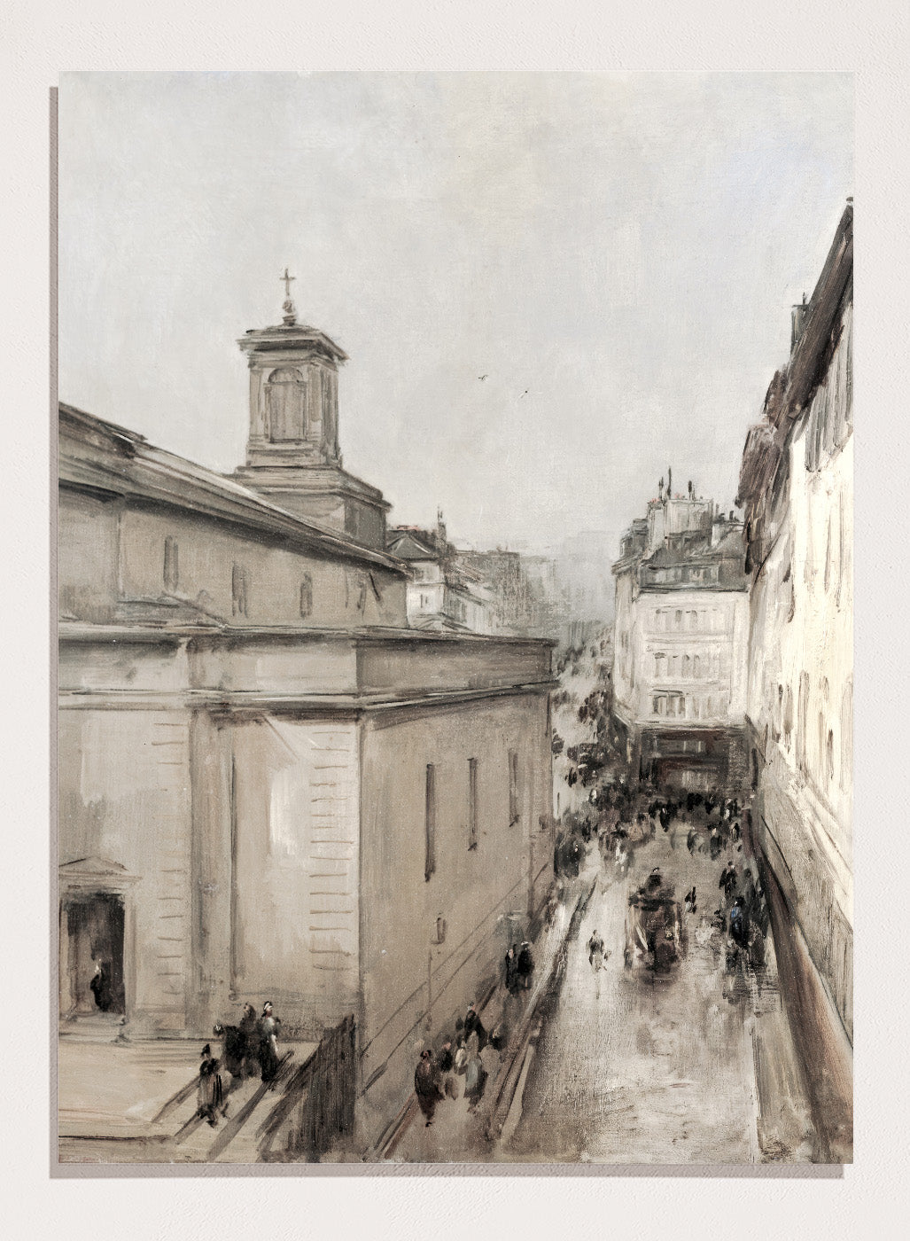 "View of the Church of Notre Dame de Lorette and the Rue Fléchier" Art Print