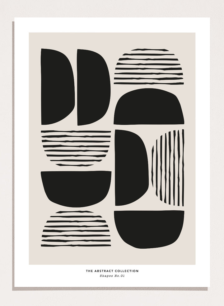 Minimalist Mid Century Modern Shapes Art Print AB10