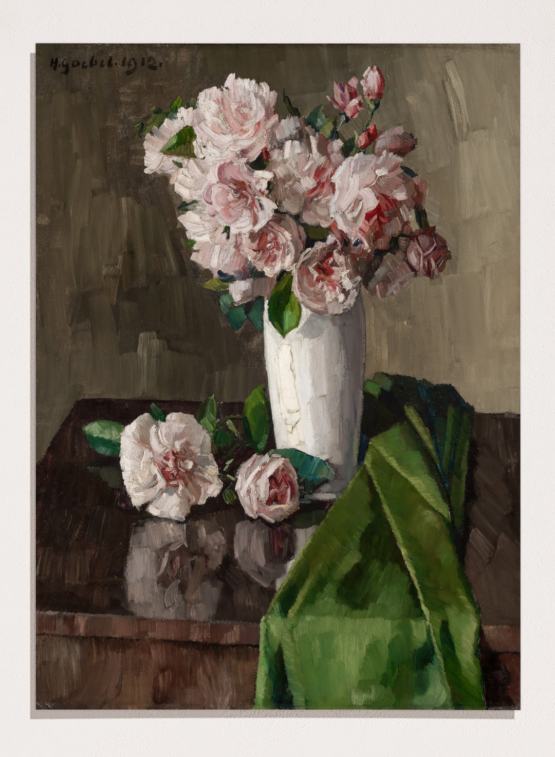 "Still Life with Pink Roses" Art Print