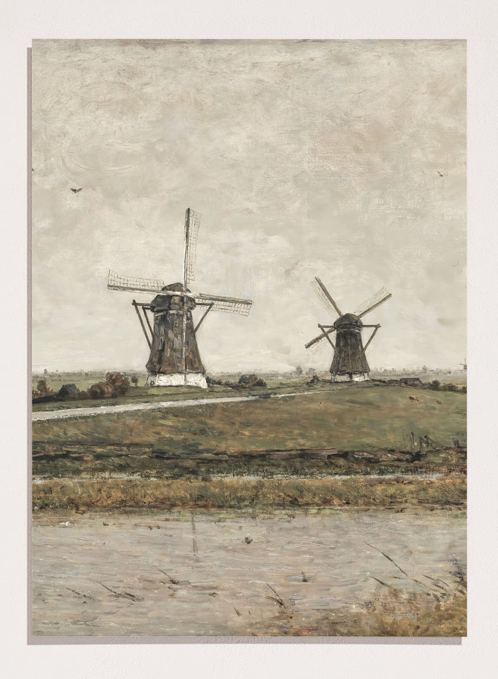 "Polder with Mills near Overschie" Art Print