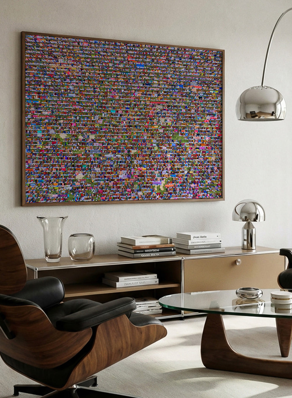 Biggest Eid Prayer by Azim Khan Ronnie aerial photography print showing massive Eid congregation Bangladesh, cultural religious wall art poster.