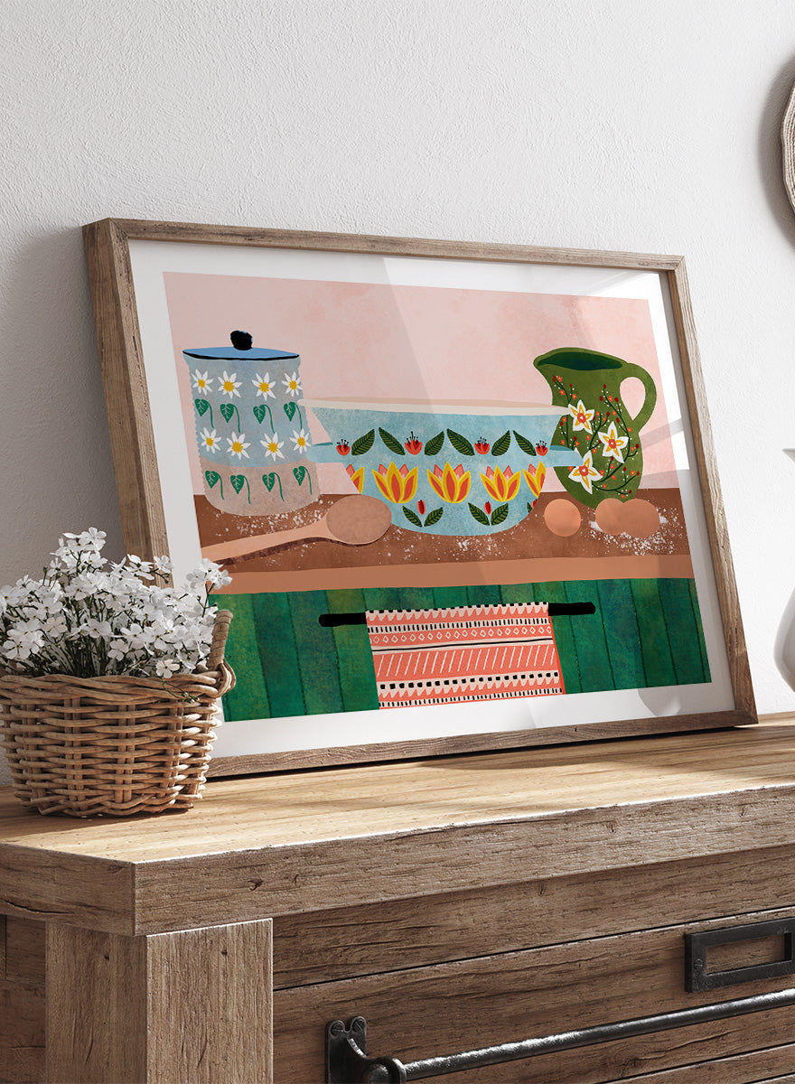 Ceyda Alasar - Charming Folk Kitchen Art Print
