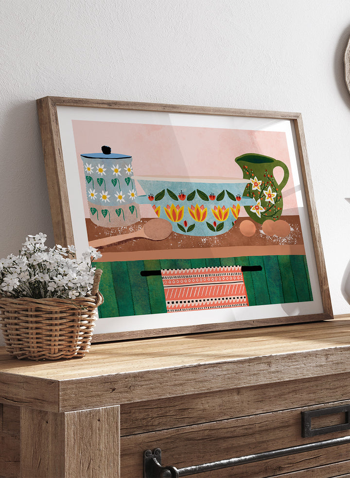 Ceyda Alasar - Charming Folk Kitchen Art Print