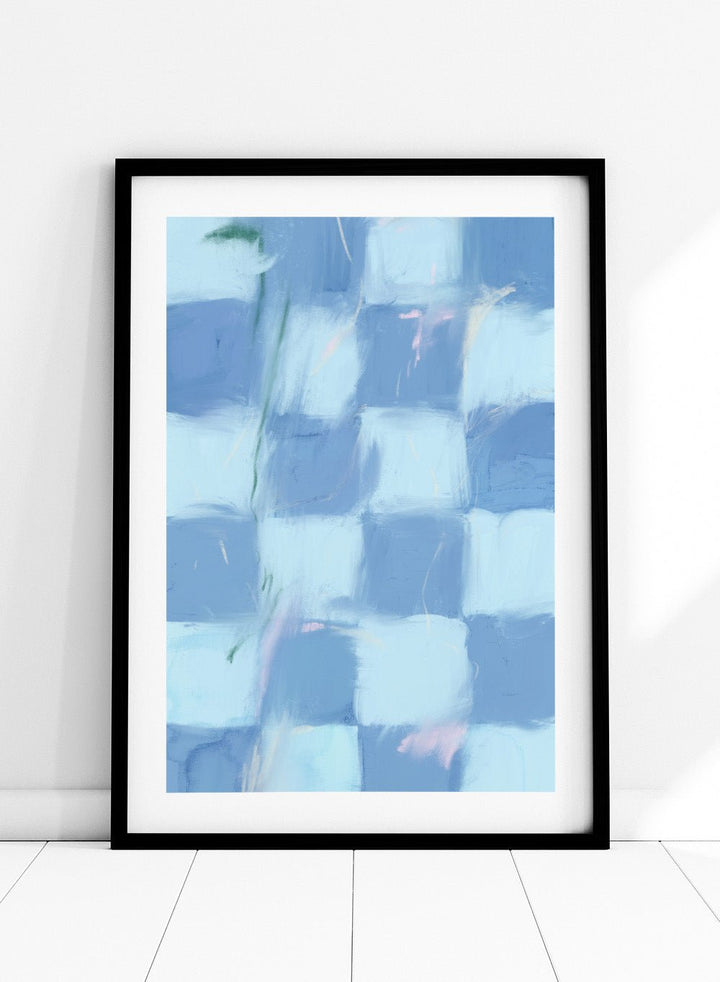 'Blue Grid' Aesthetic Art Print_Sugar & Canvas