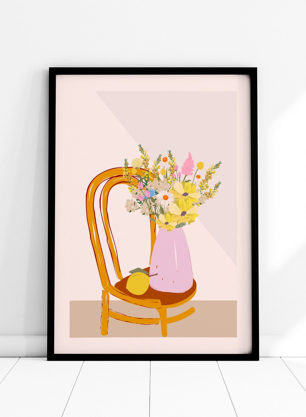 'Flower Vase on Chair' Aesthetic Art Print_Sugar & Canvas