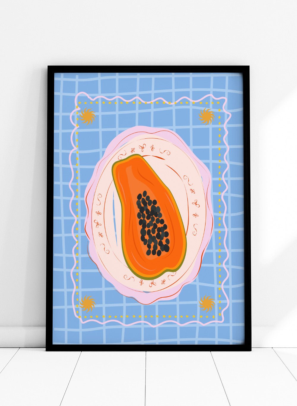 ‘Papaya on Porcelain’ Aesthetic Art Print_Sugar & Canvas