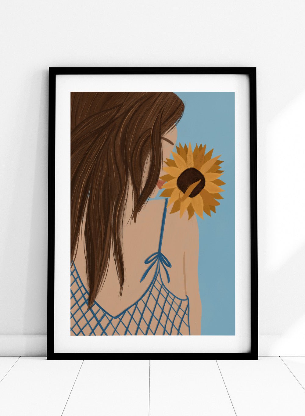 'Girl with a Sunflower' Aesthetic Art Print_Sugar & Canvas