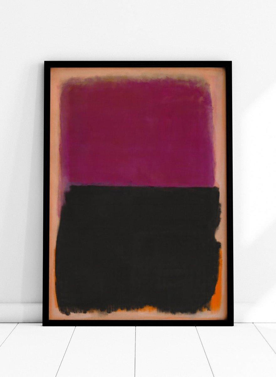 Mark Rothko No. 4 Two Dominants Purple Black Orange Vintage Poster