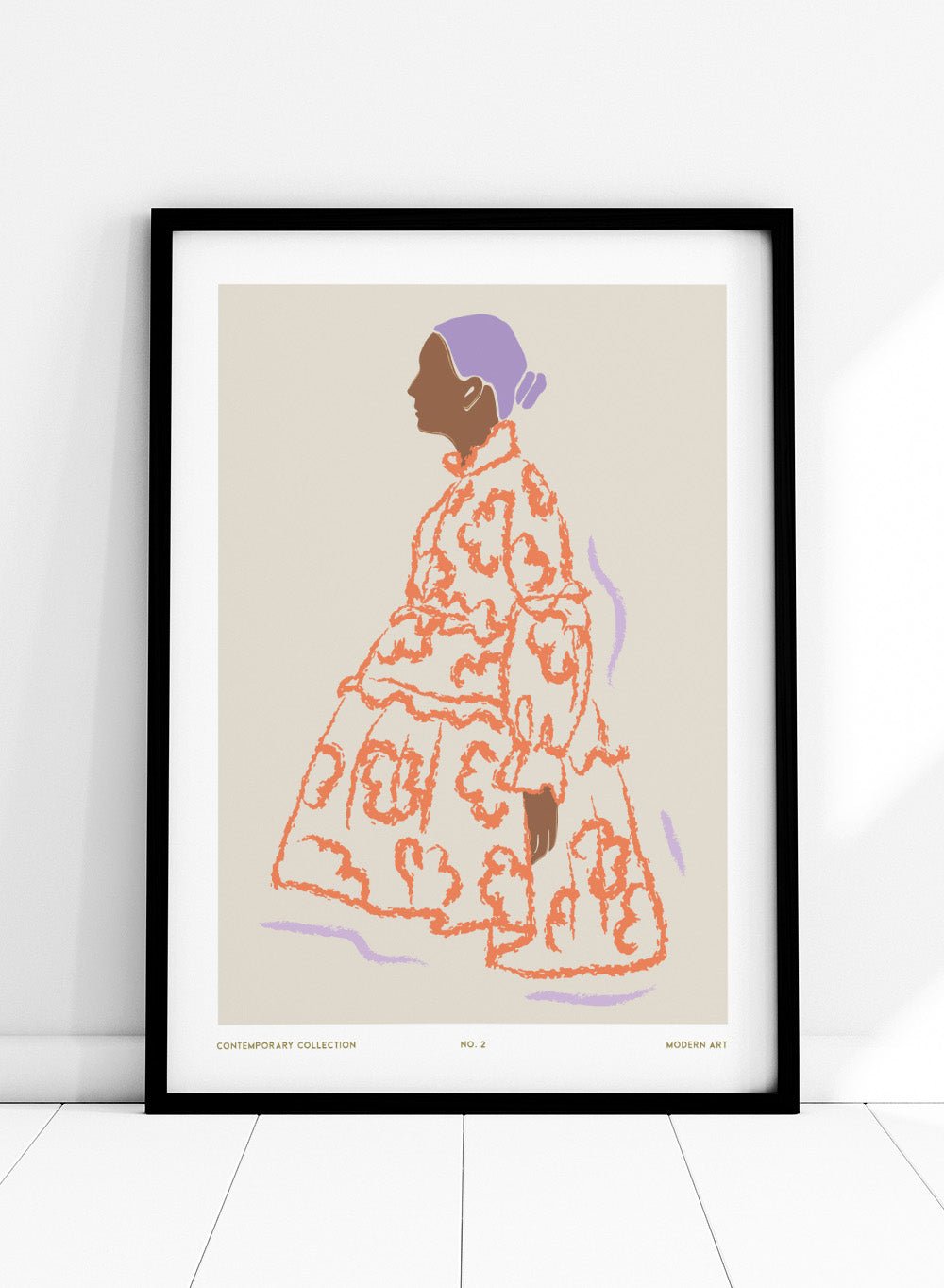 'Figure in Coral' Aesthetic Art Print_Sugar & Canvas