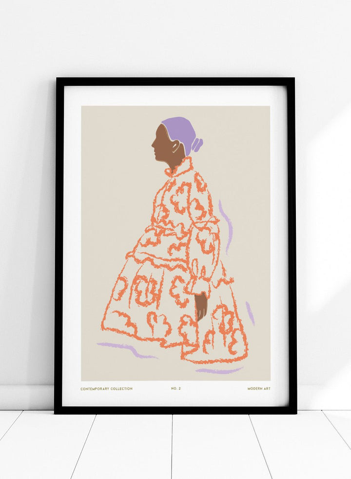 'Figure in Coral' Aesthetic Art Print_Sugar & Canvas
