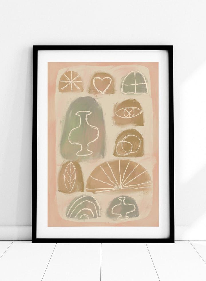 ‘Pastel Symbols’ Aesthetic Art Print_Sugar & Canvas