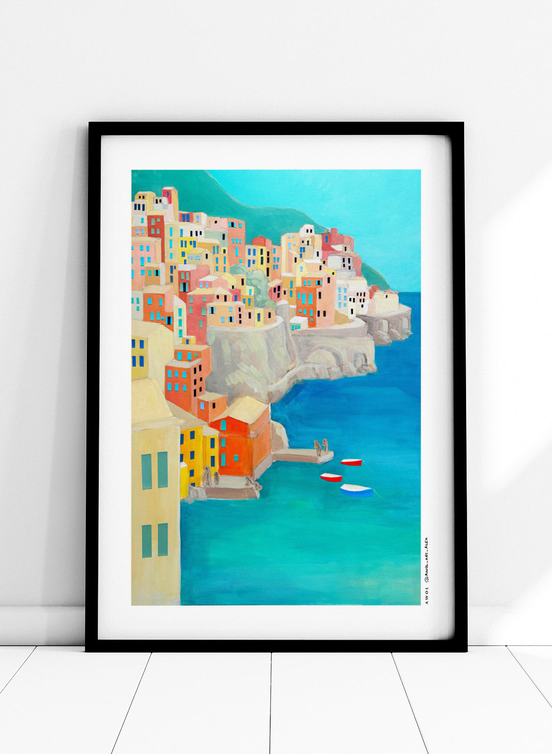 Awol Art Alex - Colorful Coastal Village Art Print