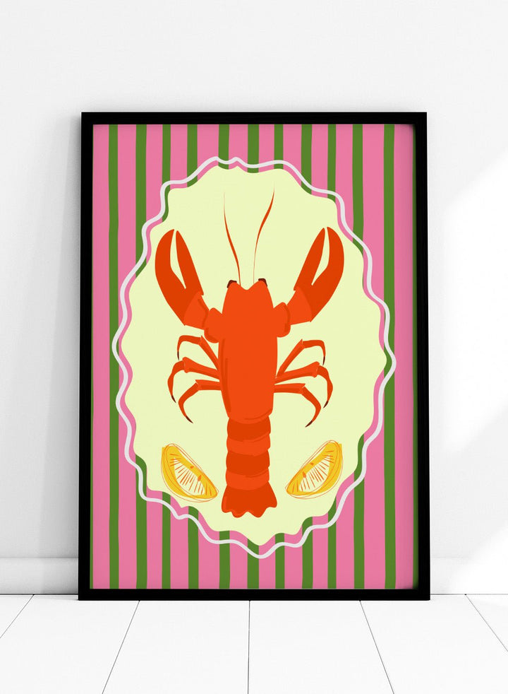 'Lobster & Lemon' Aesthetic Art Print_Sugar & Canvas