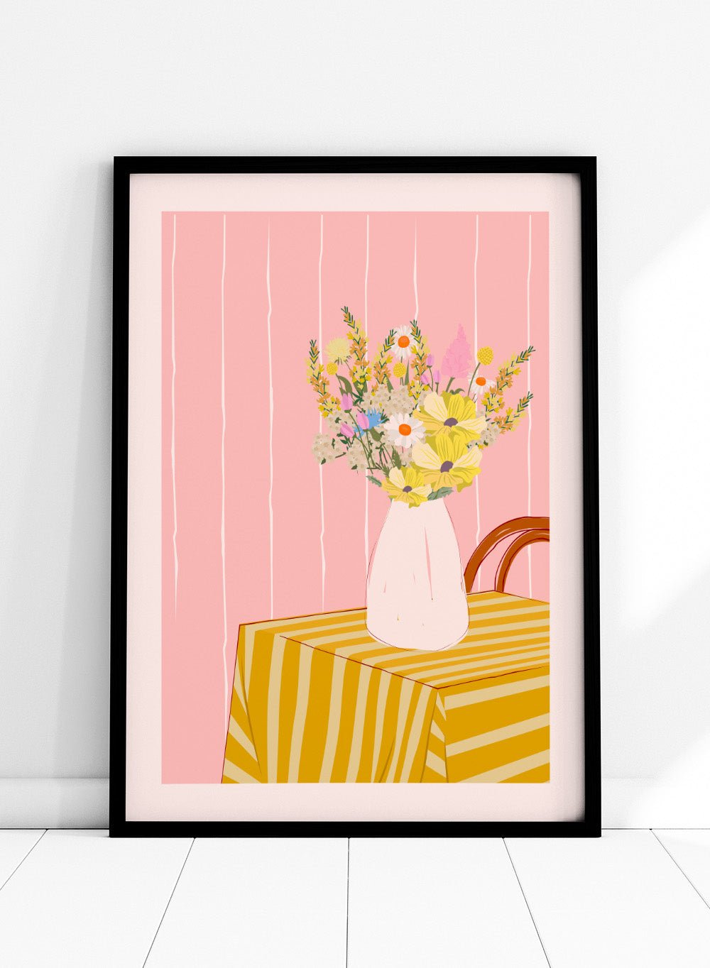 'Flower Vase on Table' Aesthetic Art Print_Sugar & Canvas