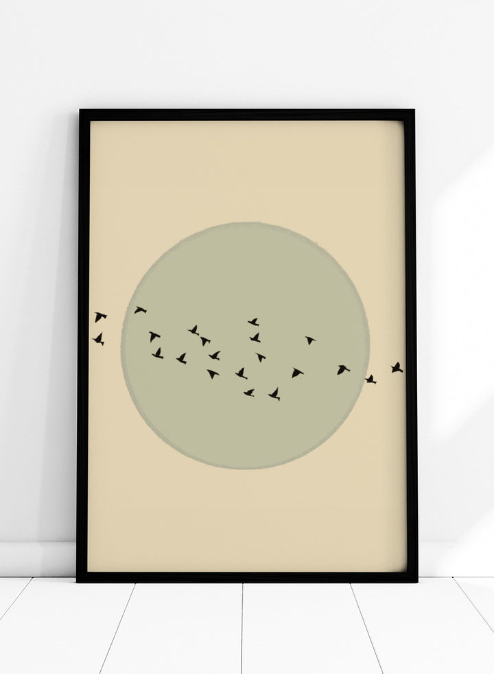The Art Concept - Flock Against The Moon Art Print