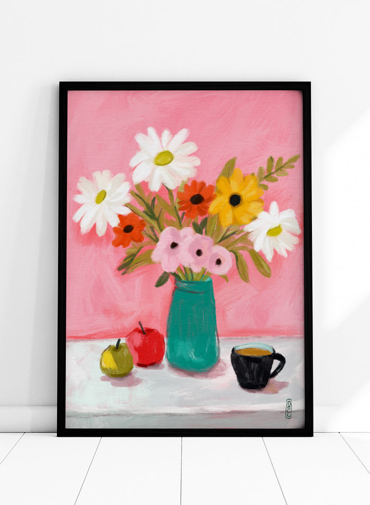 Dirkie Nell - Cheerful Floral Still Life Art Print