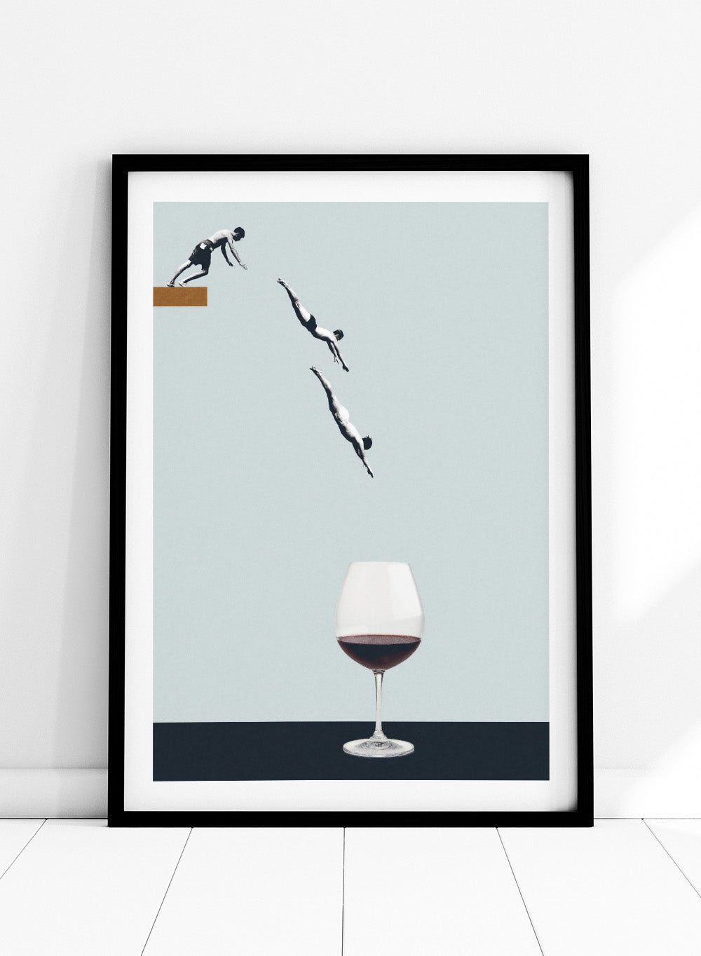 Your Best Friends Forget You Get Old by Maarten Léon is a minimalist collage art print about friendship, aging, and memory. Premium fine art print with wood framing.