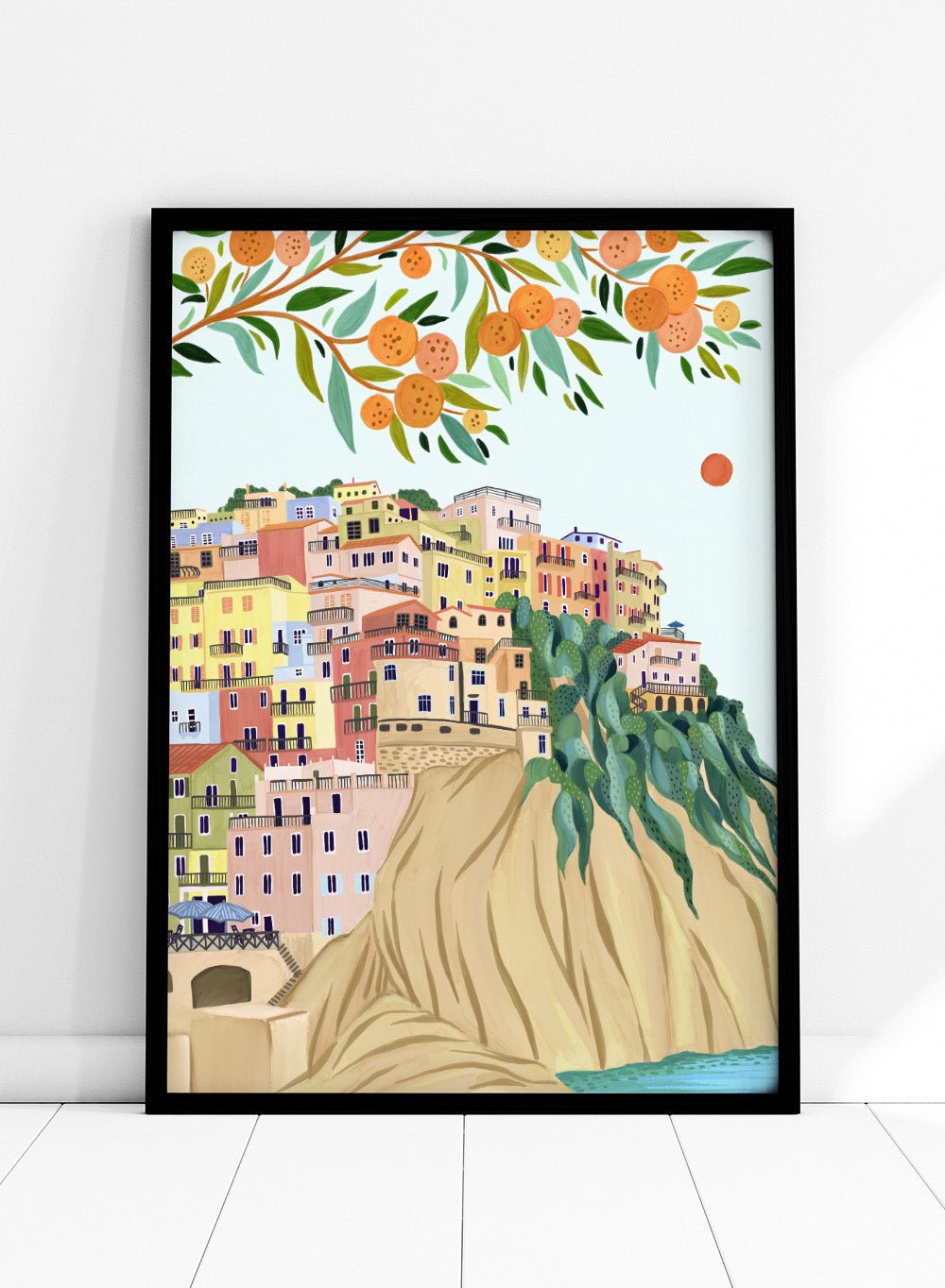 Manarola Cinque Terre Italy Coastal Art Print_Sugar & Canvas