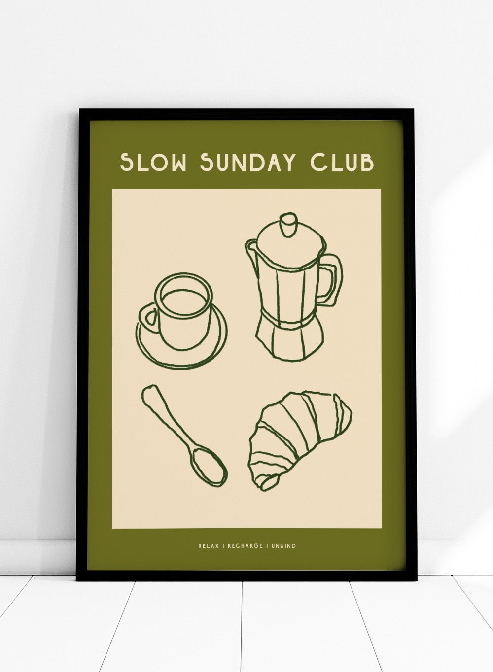 'Coffee and Croissant' Aesthetic Art Print_Sugar & Canvas