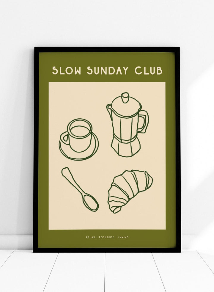 'Coffee and Croissant' Aesthetic Art Print_Sugar & Canvas