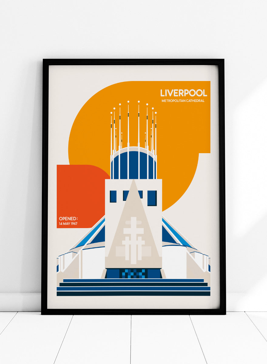 A stylized travel poster of Liverpool&