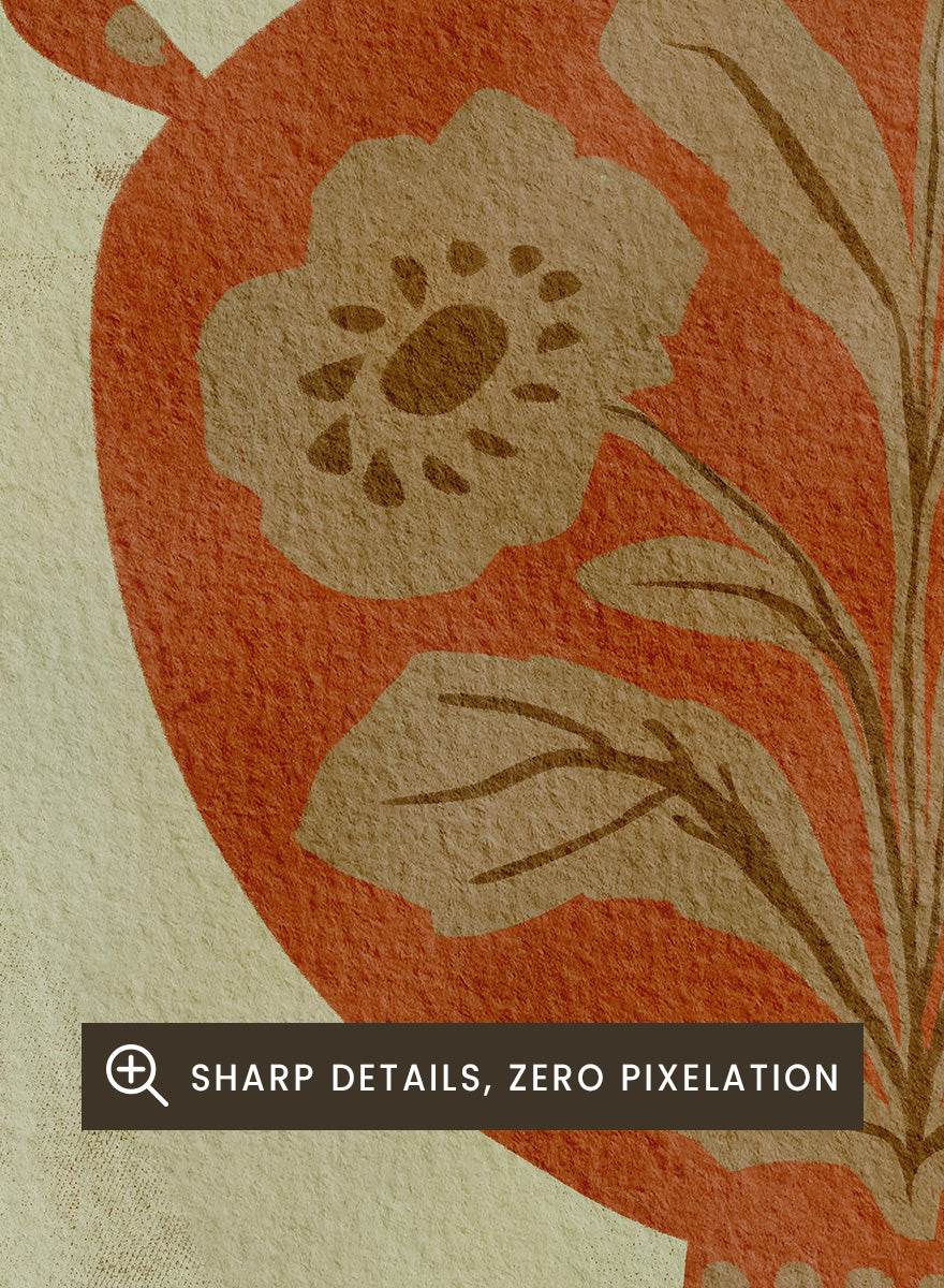 Shop Terracotta Floral Vases by Nikita Jariwala, a set of 2 botanical wall art prints posters featuring floral vase artwork in warm orange tones.