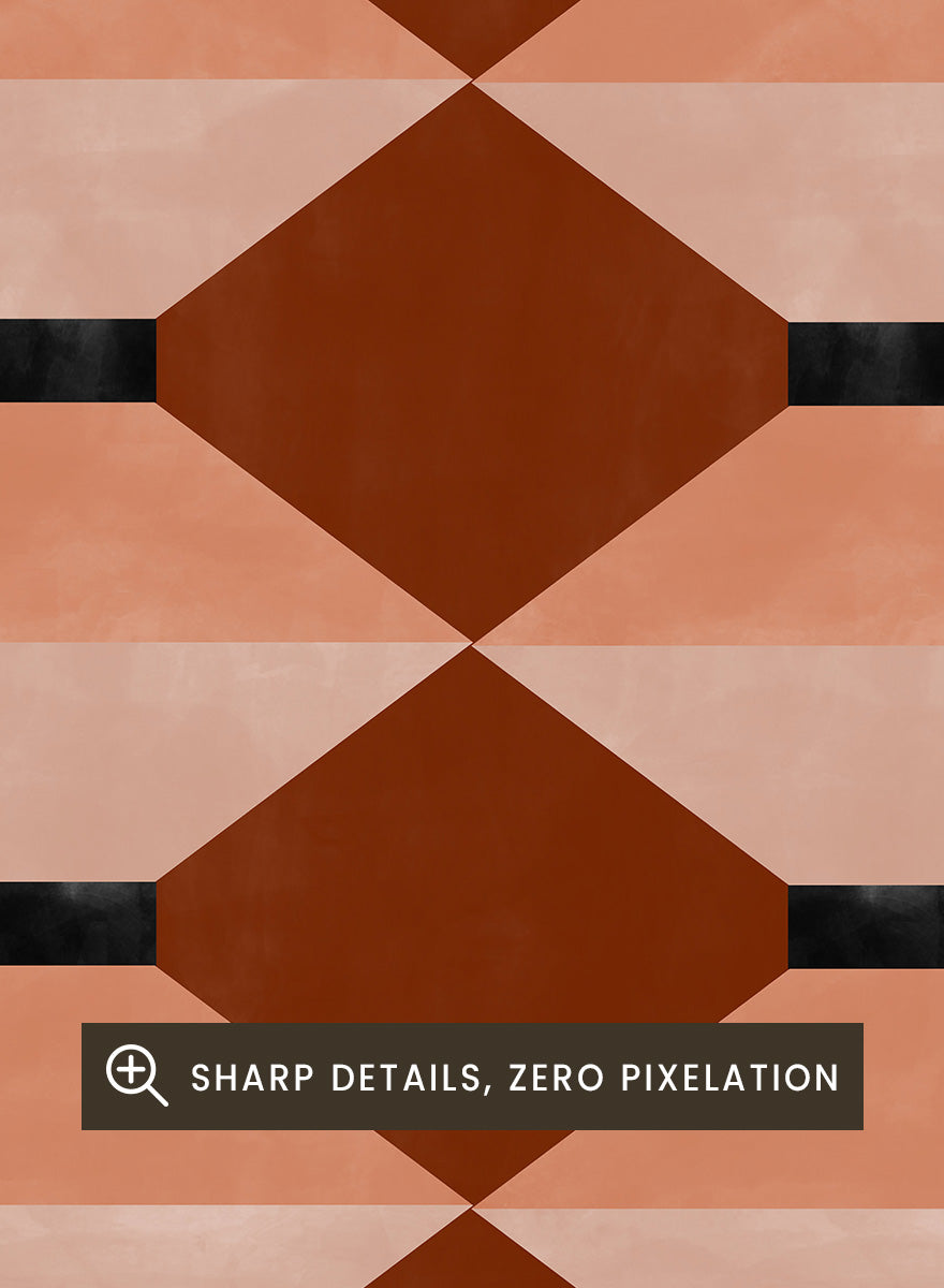 Shop Geometric Rhythm by Elena Ristova, a set of 2 modern wall art prints posters featuring folded stripes, stacked forms, terracotta tones, and bold graphic pattern.
