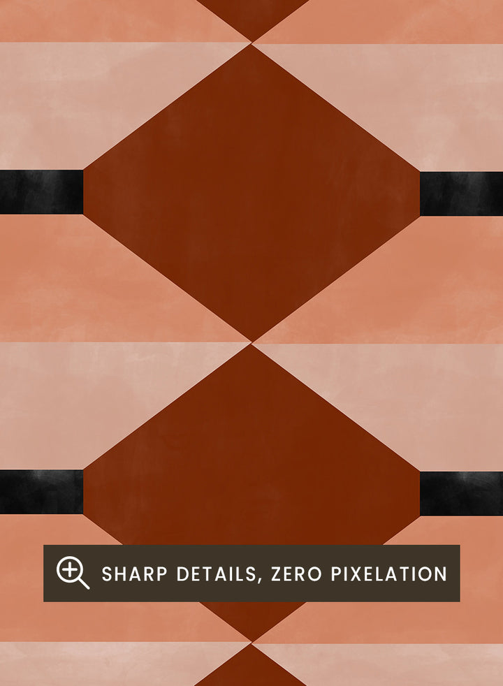 Shop Geometric Rhythm by Elena Ristova, a set of 2 modern wall art prints posters featuring folded stripes, stacked forms, terracotta tones, and bold graphic pattern.