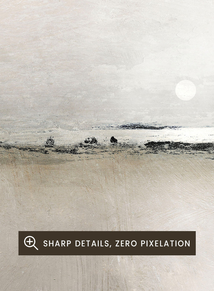 Shop Sunlight Bay by Dan Hobday, a set of 2 minimalist landscape wall art prints posters featuring a soft horizon, open water, and warm brown and cream tones.