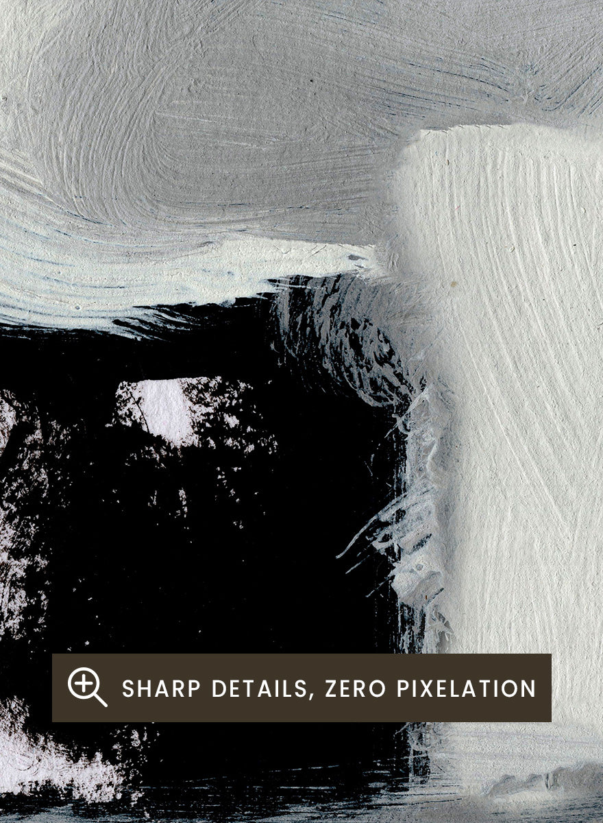 Shop Beyond by Dan Hobday, a set of 2 abstract wall art prints posters featuring expressive black forms, layered brushwork, and soft white and blue tones.