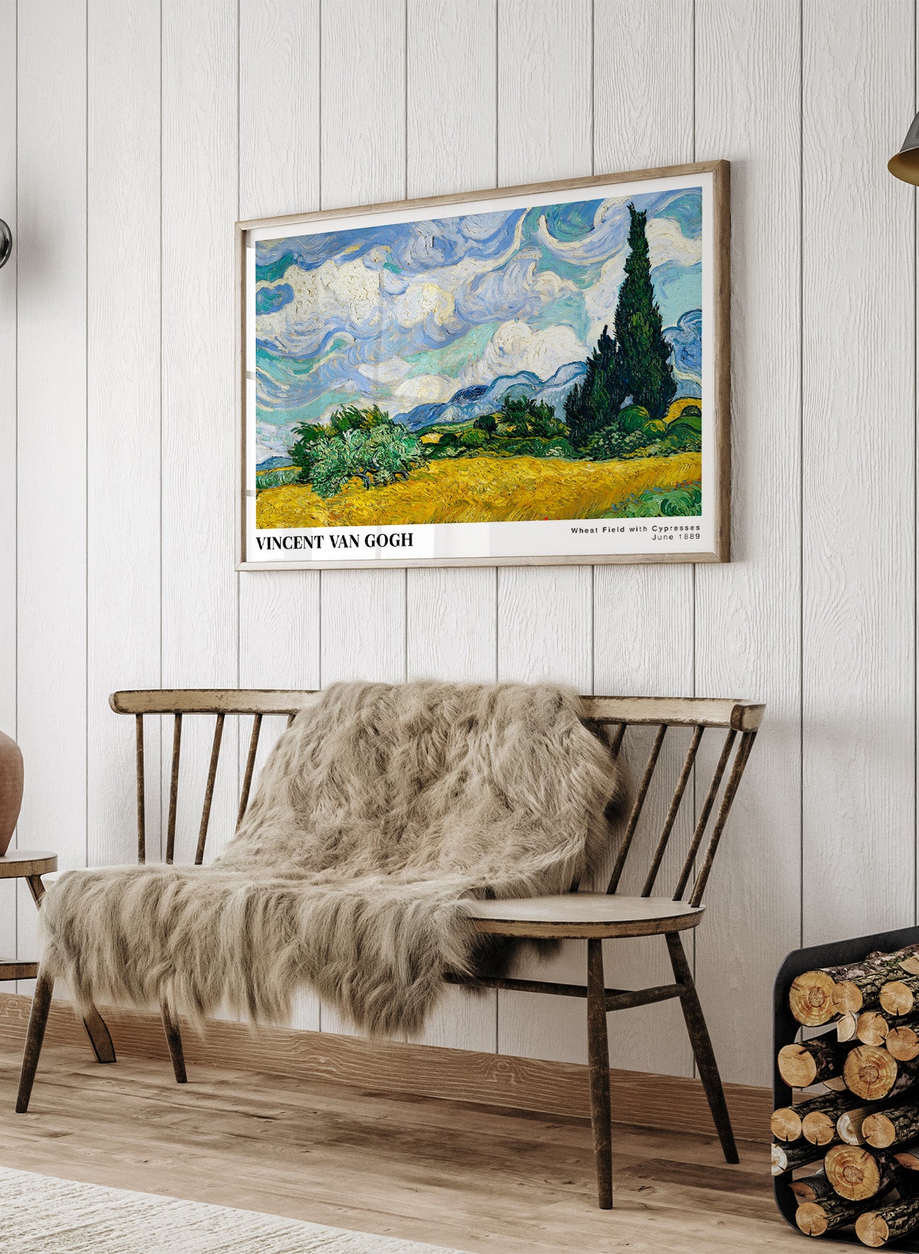 ★送料込★Vincent van Gogh  100％ & 400% Vincent Van Gogh Wheat Field with Cypresses 1889 Vintage