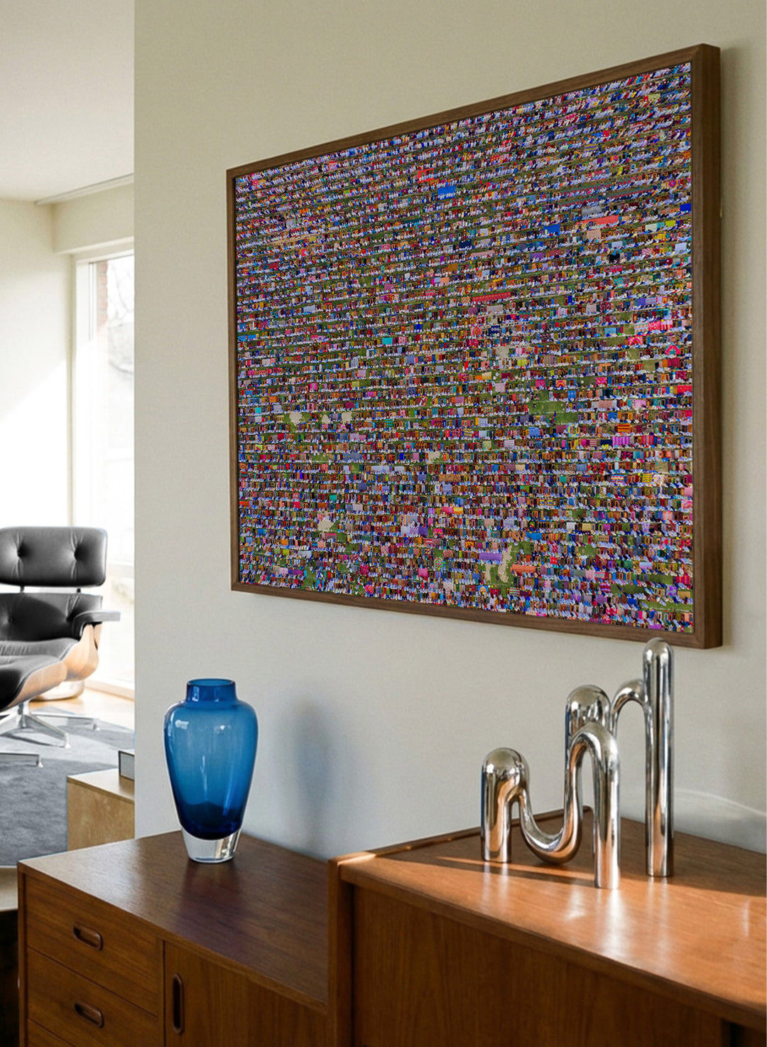 Biggest Eid Prayer by Azim Khan Ronnie aerial photography print showing massive Eid congregation Bangladesh, cultural religious wall art poster.