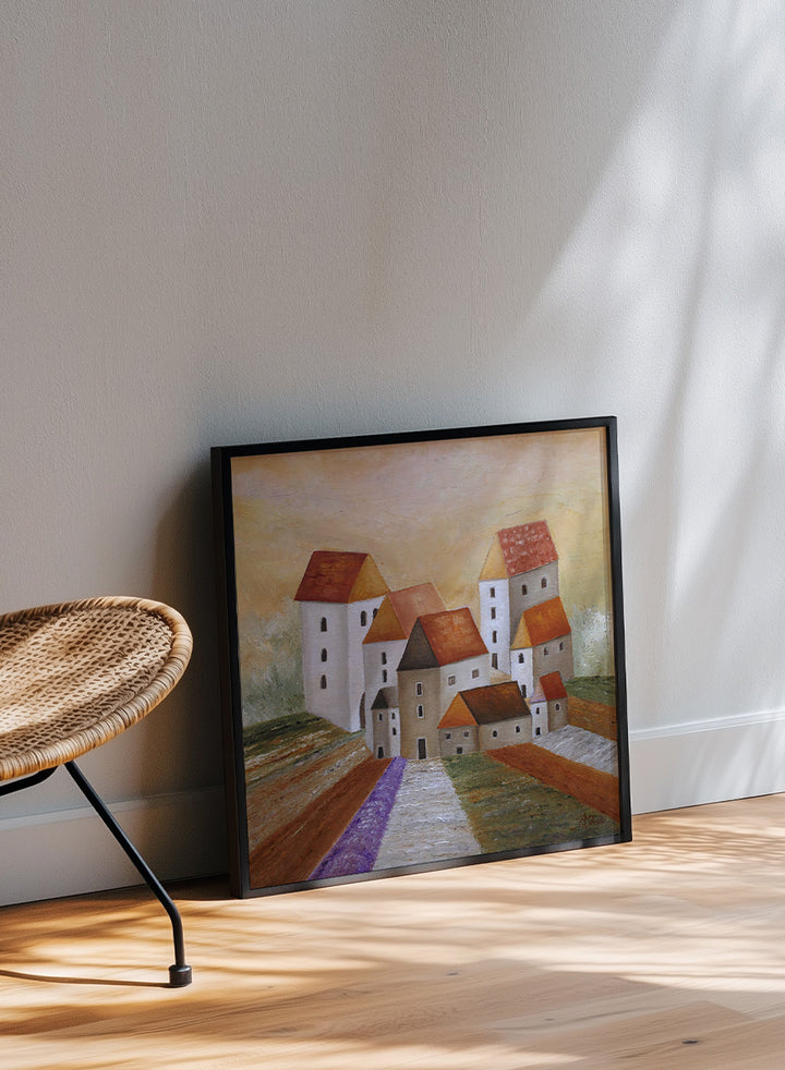 Angeles M. Pomata - Peaceful Lavender Village Art Print