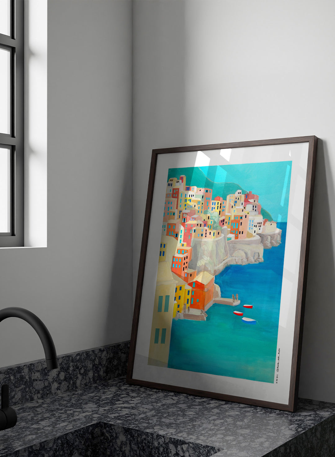Awol Art Alex - Colorful Coastal Village Art Print