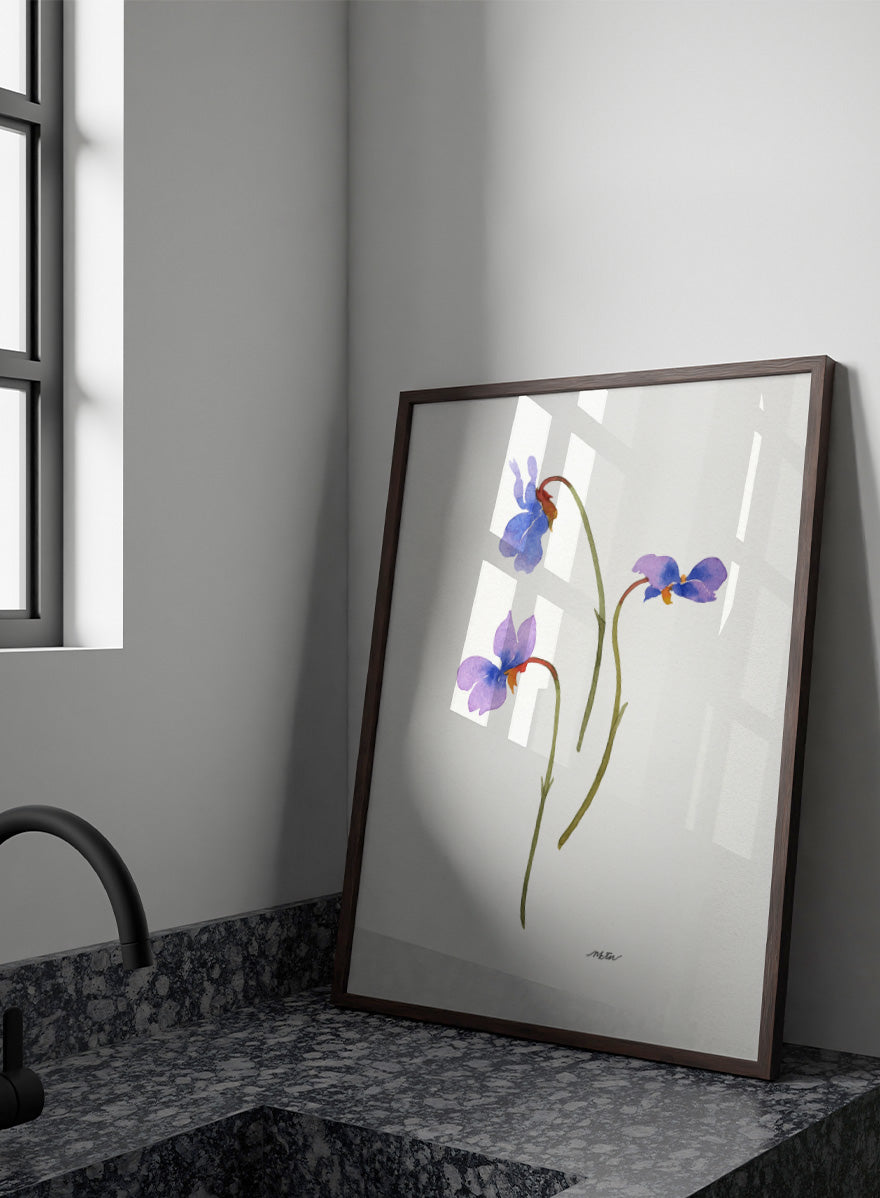 NKTN - Delicate Purple Violets Art Print