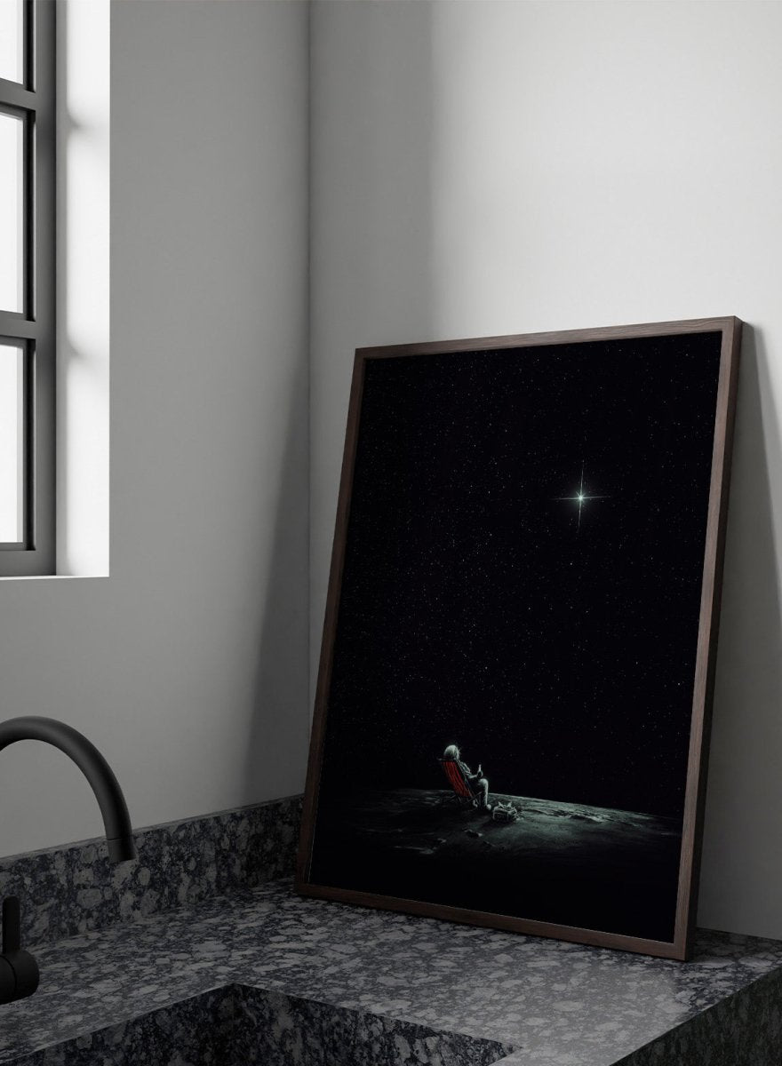 Nicebleed - Astronaut Star Gazer Licensed Fine Art Print (Framed