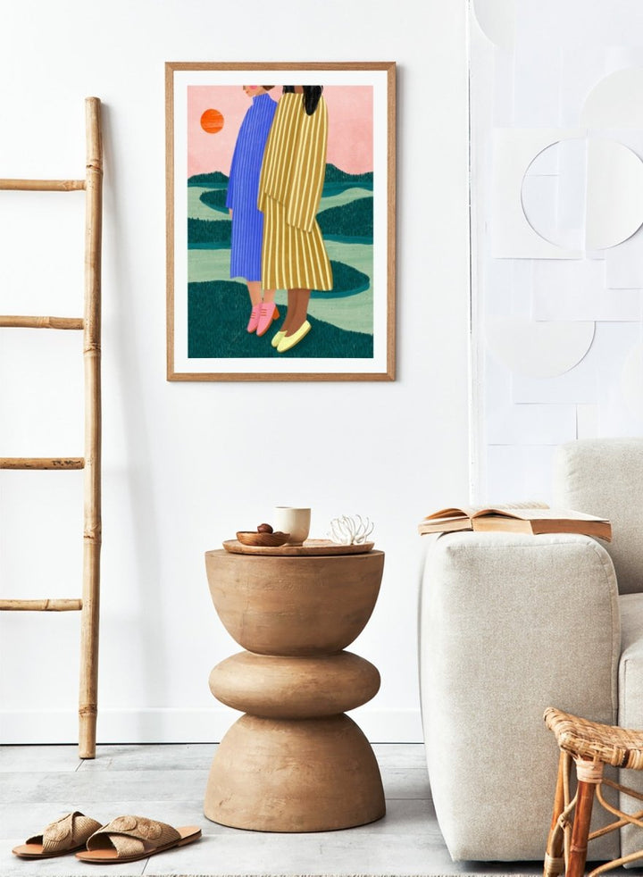 Bea Müller - Women Overlook Serene Landscape Art Print