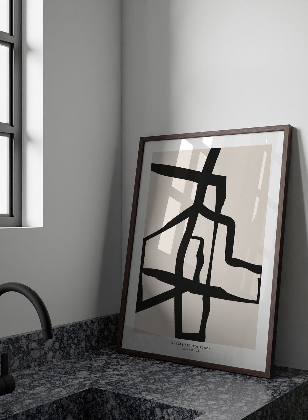 Minimalist Mid Century Modern Lines Art Print AB09