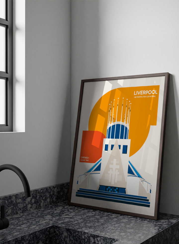 A stylized travel poster of Liverpool&